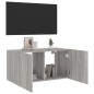 vidaXL TV-Wandschrank mit LED-Leuchten Grau Sonoma 80x35x41 cm vidaXL TV-Wandschrank mit LED-Leuchten Grau Sonoma 80x35x41 cm