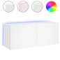 vidaXL TV-Wandschrank mit LED-Leuchten Weiß 100x35x41 cm vidaXL TV-Wandschrank mit LED-Leuchten Weiß 100x35x41 cm