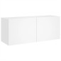 vidaXL TV-Wandschrank mit LED-Leuchten Weiß 100x35x41 cm vidaXL TV-Wandschrank mit LED-Leuchten Weiß 100x35x41 cm
