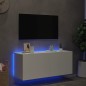 vidaXL TV-Wandschrank mit LED-Leuchten Weiß 100x35x41 cm vidaXL TV-Wandschrank mit LED-Leuchten Weiß 100x35x41 cm