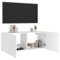 vidaXL TV-Wandschrank mit LED-Leuchten Weiß 100x35x41 cm vidaXL TV-Wandschrank mit LED-Leuchten Weiß 100x35x41 cm
