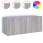 vidaXL TV-Wandschrank mit LED-Leuchten Grau Sonoma 100x35x41 cm vidaXL TV-Wandschrank mit LED-Leuchten Grau Sonoma 100x35x41 cm