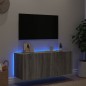 vidaXL TV-Wandschrank mit LED-Leuchten Grau Sonoma 100x35x41 cm vidaXL TV-Wandschrank mit LED-Leuchten Grau Sonoma 100x35x41 cm