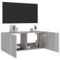 vidaXL TV-Wandschrank mit LED-Leuchten Grau Sonoma 100x35x41 cm vidaXL TV-Wandschrank mit LED-Leuchten Grau Sonoma 100x35x41 cm