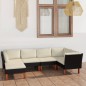 vidaXL 6-tlg. Garten-Lounge-Set mit Kissen Poly Rattan Schwarz