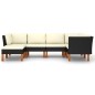 vidaXL 6-tlg. Garten-Lounge-Set mit Kissen Poly Rattan Schwarz