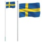 vidaXL Flagge Schwedens mit Mast 6,23 m Aluminium vidaXL Flagge Schwedens mit Mast 6,23 m Aluminium