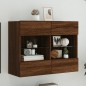 vidaXL TV-Wandschrank mit LED-Leuchten Braun Eichen-Optik vidaXL TV-Wandschrank mit LED-Leuchten Braun Eichen-Optik