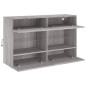 vidaXL TV-Wandschrank mit LED-Leuchten Grau Sonoma 98,5x30x60,5 cm vidaXL TV-Wandschrank mit LED-Leuchten Grau Sonoma 98,5x30x60,5 cm