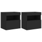vidaXL TV-Wandschränke mit LED-Leuchten 2 Stk. Schwarz 40x30x40 cm vidaXL TV-Wandschränke mit LED-Leuchten 2 Stk. Schwarz 40x30x40 cm