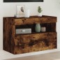 vidaXL TV-Wandschrank mit LED-Leuchten Räuchereiche 60x30x40 cm vidaXL TV-Wandschrank mit LED-Leuchten Räuchereiche 60x30x40 cm