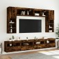 vidaXL TV-Wandschrank mit LED-Leuchten Räuchereiche 60x30x40 cm vidaXL TV-Wandschrank mit LED-Leuchten Räuchereiche 60x30x40 cm