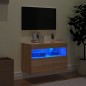 vidaXL TV-Wandschrank mit LED-Leuchten Sonoma-Eiche 60x30x40 cm vidaXL TV-Wandschrank mit LED-Leuchten Sonoma-Eiche 60x30x40 cm