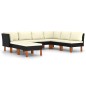 8-tlg. Garten-Lounge-Set mit Kissen Poly Rattan Schwarz 8-tlg. Garten-Lounge-Set mit Kissen Poly Rattan Schwarz