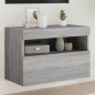 vidaXL TV-Wandschrank mit LED-Leuchten Grau Sonoma 60x30x40 cm vidaXL TV-Wandschrank mit LED-Leuchten Grau Sonoma 60x30x40 cm