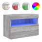 vidaXL TV-Wandschrank mit LED-Leuchten Grau Sonoma 60x30x40 cm vidaXL TV-Wandschrank mit LED-Leuchten Grau Sonoma 60x30x40 cm