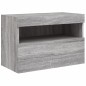 vidaXL TV-Wandschrank mit LED-Leuchten Grau Sonoma 60x30x40 cm vidaXL TV-Wandschrank mit LED-Leuchten Grau Sonoma 60x30x40 cm