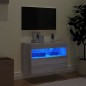 vidaXL TV-Wandschrank mit LED-Leuchten Grau Sonoma 60x30x40 cm vidaXL TV-Wandschrank mit LED-Leuchten Grau Sonoma 60x30x40 cm