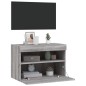 vidaXL TV-Wandschrank mit LED-Leuchten Grau Sonoma 60x30x40 cm vidaXL TV-Wandschrank mit LED-Leuchten Grau Sonoma 60x30x40 cm