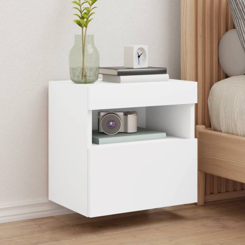 vidaXL TV-Wandschränke mit LED-Leuchten 2 Stk. Weiß 40x30x40 cm vidaXL TV-Wandschränke mit LED-Leuchten 2 Stk. Weiß 40x30x40 cm