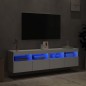 vidaXL TV-Wandschränke mit LED-Leuchten 2 Stk. Weiß 80x30x40 cm vidaXL TV-Wandschränke mit LED-Leuchten 2 Stk. Weiß 80x30x40 cm