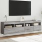 vidaXL TV-Wandschränke mit LED-Leuchten 2 Stk. Grau Sonoma 80x30x40 cm vidaXL TV-Wandschränke mit LED-Leuchten 2 Stk. Grau Sonoma 80x30x40 cm