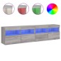 vidaXL TV-Wandschränke mit LED-Leuchten 2 Stk. Grau Sonoma 80x30x40 cm vidaXL TV-Wandschränke mit LED-Leuchten 2 Stk. Grau Sonoma 80x30x40 cm