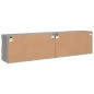 vidaXL TV-Wandschränke mit LED-Leuchten 2 Stk. Grau Sonoma 80x30x40 cm vidaXL TV-Wandschränke mit LED-Leuchten 2 Stk. Grau Sonoma 80x30x40 cm