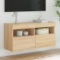 vidaXL TV-Wandschrank mit LED-Leuchten Sonoma-Eiche 80x30x40 cm vidaXL TV-Wandschrank mit LED-Leuchten Sonoma-Eiche 80x30x40 cm