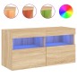 vidaXL TV-Wandschrank mit LED-Leuchten Sonoma-Eiche 80x30x40 cm vidaXL TV-Wandschrank mit LED-Leuchten Sonoma-Eiche 80x30x40 cm