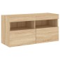 vidaXL TV-Wandschrank mit LED-Leuchten Sonoma-Eiche 80x30x40 cm vidaXL TV-Wandschrank mit LED-Leuchten Sonoma-Eiche 80x30x40 cm