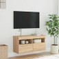 vidaXL TV-Wandschrank mit LED-Leuchten Sonoma-Eiche 80x30x40 cm vidaXL TV-Wandschrank mit LED-Leuchten Sonoma-Eiche 80x30x40 cm