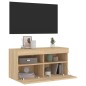vidaXL TV-Wandschrank mit LED-Leuchten Sonoma-Eiche 80x30x40 cm vidaXL TV-Wandschrank mit LED-Leuchten Sonoma-Eiche 80x30x40 cm