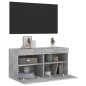 vidaXL TV-Wandschrank mit LED-Leuchten Betongrau 80x30x40 cm vidaXL TV-Wandschrank mit LED-Leuchten Betongrau 80x30x40 cm