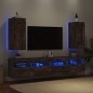 vidaXL TV-Wandschränke mit LED-Leuchten 2 Stk. Räuchereiche vidaXL TV-Wandschränke mit LED-Leuchten 2 Stk. Räuchereiche
