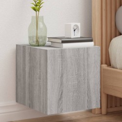 vidaXL TV-Wandschränke mit LED-Leuchten 2Stk. Grau Sonoma 30,5x35x30cm