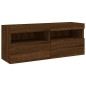 vidaXL TV-Wandschrank mit LED-Leuchten Braun Eichen-Optik 100x30x40 cm vidaXL TV-Wandschrank mit LED-Leuchten Braun Eichen-Optik 100x30x40 cm