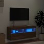vidaXL TV-Wandschrank mit LED-Leuchten Braun Eichen-Optik 100x30x40 cm vidaXL TV-Wandschrank mit LED-Leuchten Braun Eichen-Optik 100x30x40 cm