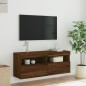 vidaXL TV-Wandschrank mit LED-Leuchten Braun Eichen-Optik 100x30x40 cm vidaXL TV-Wandschrank mit LED-Leuchten Braun Eichen-Optik 100x30x40 cm