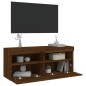 vidaXL TV-Wandschrank mit LED-Leuchten Braun Eichen-Optik 100x30x40 cm vidaXL TV-Wandschrank mit LED-Leuchten Braun Eichen-Optik 100x30x40 cm