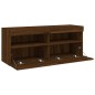 vidaXL TV-Wandschrank mit LED-Leuchten Braun Eichen-Optik 100x30x40 cm vidaXL TV-Wandschrank mit LED-Leuchten Braun Eichen-Optik 100x30x40 cm