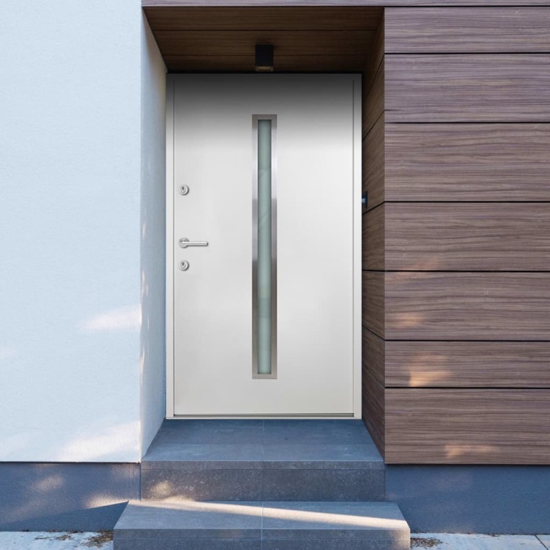 Haustür Aluminium Weiß 90x200 cm Haustür Aluminium Weiß 90x200 cm