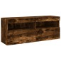 vidaXL TV-Wandschrank mit LED-Leuchten Räuchereiche 100x30x40 cm vidaXL TV-Wandschrank mit LED-Leuchten Räuchereiche 100x30x40 cm