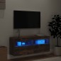 vidaXL TV-Wandschrank mit LED-Leuchten Räuchereiche 100x30x40 cm vidaXL TV-Wandschrank mit LED-Leuchten Räuchereiche 100x30x40 cm