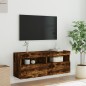 vidaXL TV-Wandschrank mit LED-Leuchten Räuchereiche 100x30x40 cm vidaXL TV-Wandschrank mit LED-Leuchten Räuchereiche 100x30x40 cm