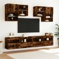 vidaXL TV-Wandschrank mit LED-Leuchten Räuchereiche 100x30x40 cm vidaXL TV-Wandschrank mit LED-Leuchten Räuchereiche 100x30x40 cm