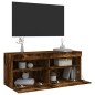 vidaXL TV-Wandschrank mit LED-Leuchten Räuchereiche 100x30x40 cm vidaXL TV-Wandschrank mit LED-Leuchten Räuchereiche 100x30x40 cm