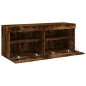 vidaXL TV-Wandschrank mit LED-Leuchten Räuchereiche 100x30x40 cm vidaXL TV-Wandschrank mit LED-Leuchten Räuchereiche 100x30x40 cm