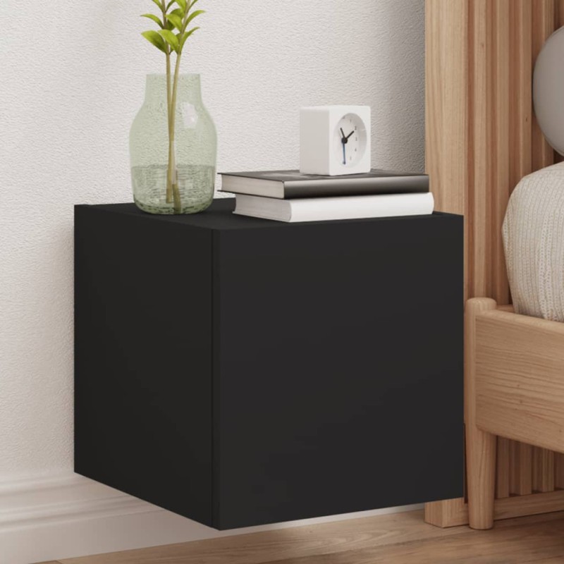 vidaXL TV-Wandschrank mit LED-Leuchten Schwarz 30,5x35x30 cm vidaXL TV-Wandschrank mit LED-Leuchten Schwarz 30,5x35x30 cm