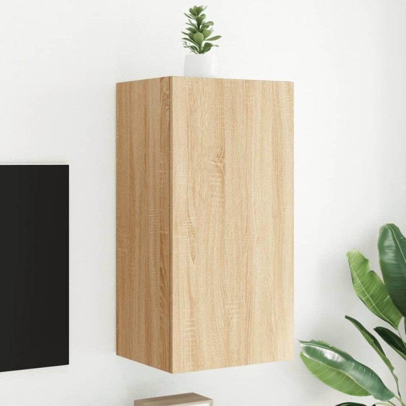 vidaXL TV-Wandschrank mit LED-Leuchten Sonoma-Eiche 40,5x35x80 cm vidaXL TV-Wandschrank mit LED-Leuchten Sonoma-Eiche 40,5x35x80 cm